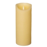 Anna's Collection LED-kaars rustiek met bewegende vlam ivoor - H 25 x D 10 cm - afbeelding 1