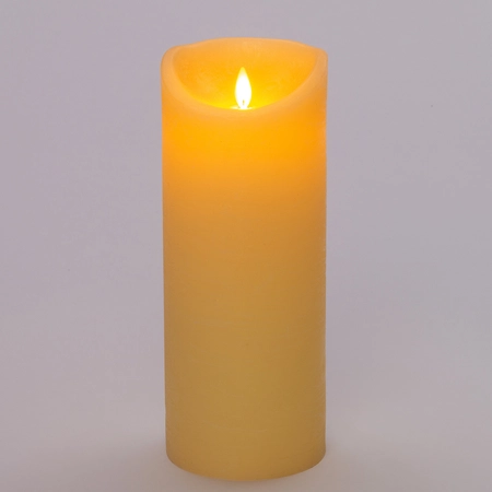 Anna's Collection LED-kaars rustiek met bewegende vlam ivoor - H 25 x D 10 cm - afbeelding 3
