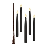 Anna's Collection LED-kaarsen zwevend met toverstok zwart - set van 5 - H 28,5 cm