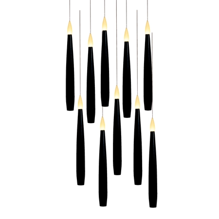 Anna's Collection LED-kaarsen zwevend met toverstok zwart - set van 10 - H 15 cm