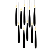 Anna's Collection LED-kaarsen zwevend met toverstok zwart - set van 10 - H 15 cm