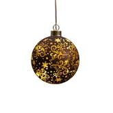 Anna's Collection LED-kerstbal glas - D10cm Bruin - afbeelding 4