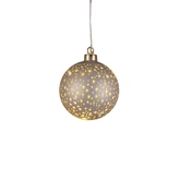 Anna's Collection LED-kerstbal glas sterrenmotief - D10cm Champagne - afbeelding 4