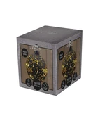 Anna's Collection LED-kerstbal glas sterrenmotief - D12cm Zwart - afbeelding 2