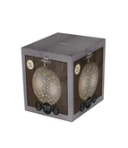 Anna's Collection LED-kerstbal glas sterrenmotief - D15cm Champagne - afbeelding 2