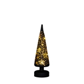 Anna's Collection LED-kerstboompje glas sterrenmotief - H30xD9cm Zwart - afbeelding 4