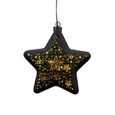 Anna's Collection LED-kersthanger ster glas sterrenmotief - H19cm Zwart - afbeelding 4