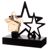 Anna's Collection LED-ster glas op metalen voet - B15xD6xH15,5cm - afbeelding 1