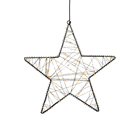 Anna's Collection LED-ster hangend metaal classic warm - 160 lampjes - B 36 cm
