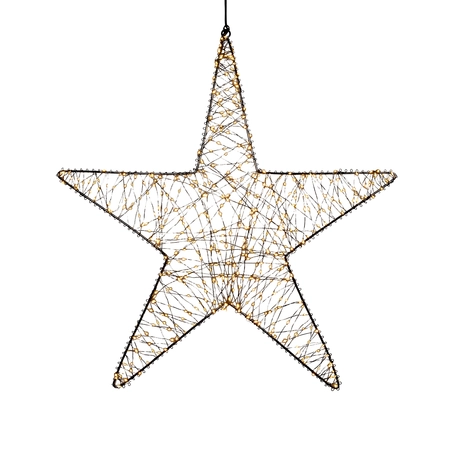 Anna's Collection LED-ster hangend metaal classic warm - 500 lampjes - flashfunctie - B 56 cm