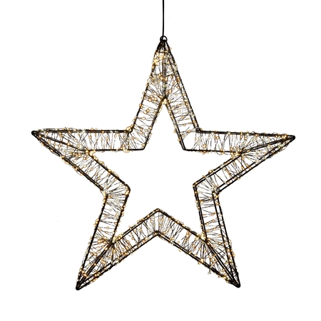 Anna's Collection LED-ster hangend metaal luxury - 1200 lampjes - flashfunctie - B 56 x D 5 cm - afbeelding 1