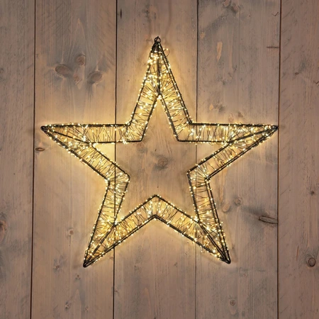 Anna's Collection LED-ster hangend metaal luxury - 1200 lampjes - flashfunctie - B 56 x D 5 cm - afbeelding 3