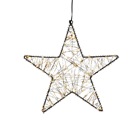 Anna's Collection LED-ster hangend metaal luxury - 200 lampjes - flashfunctie - B 26 cm