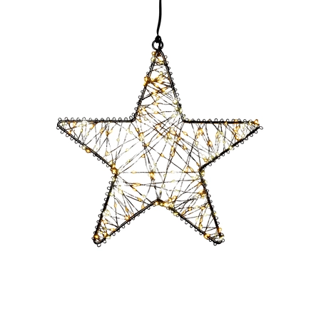 Anna's Collection LED-ster hangend metaal luxury - 300 lampjes - flashfunctie - B 36 cm