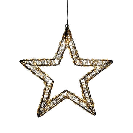 Anna's Collection LED-ster hangend metaal luxury - 800 lampjes - flashfunctie - B 36 x D 3 cm