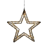 Anna's Collection LED-ster hangend metaal luxury - 800 lampjes - flashfunctie - B 36 x D 3 cm