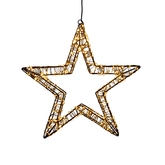 Anna's Collection LED-ster hangend metaal zwart - classic warm - 800 lampjes - B 36 x D 3 cm
