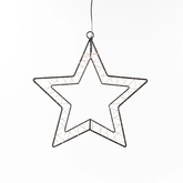Anna's Collection LED-ster hangend zwart - classic warm - 40 lampjes - 30,5 x 30 cm