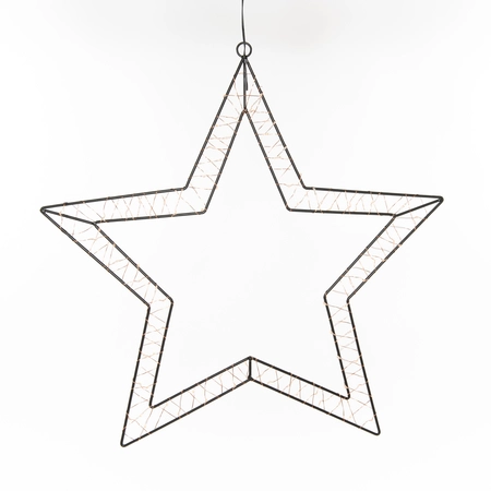 Anna's Collection LED-ster hangend zwart - classic warm - 80 lampjes - 50 x 49,5 cm