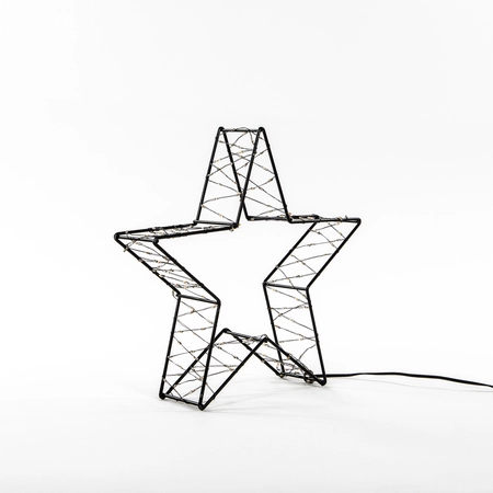 Anna's Collection LED-ster metaal zwart classic warm - 200 lampjes - B 26 x D 6 cm