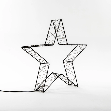 Anna's Collection LED-ster metaal zwart classic warm - 300 lampjes - B 36 x 7 cm