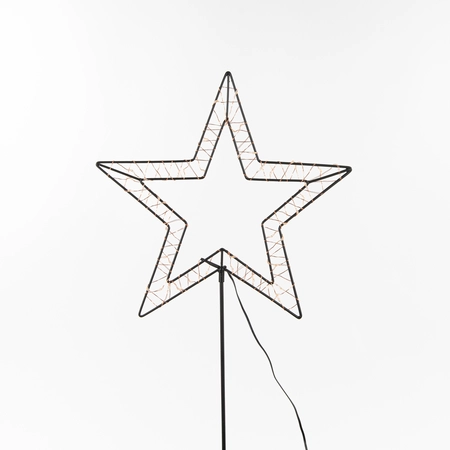 Anna's Collection LED-ster op steker zwart - classic warm - 50 lampjes - B 31,5 x H 100 cm
