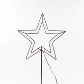 Anna's Collection LED-ster op steker zwart - classic warm - 50 lampjes - B 31,5 x H 100 cm