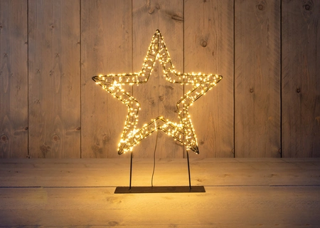 Anna's Collection LED-ster op voet metaal classic warm - 800 lampjes - flashfunctie - B 36 x D 3 cm