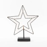 Anna's Collection LED-ster op voet zwart - classic warm - 50 lampjes - B 29,5 x H 34,5 cm