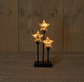 Anna's Collection LED-sterren glas op metalen voet - B14,5xD7xH32cm - afbeelding 2