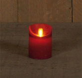Anna's Collection LED-stompkaars bewegende vlam - D7,5xH10cm Bordeaux - afbeelding 3