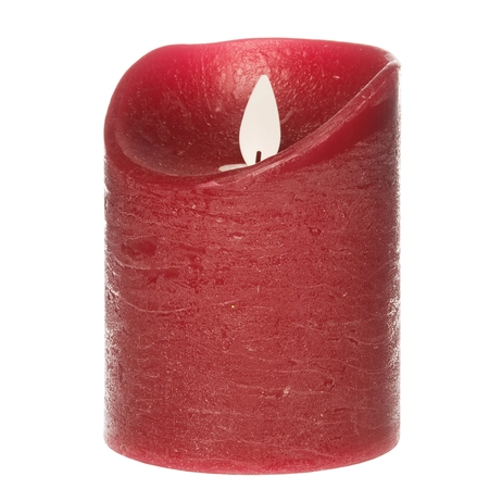 Anna's Collection LED-stompkaars bewegende vlam - D7,5xH10cm Bordeaux - afbeelding 1