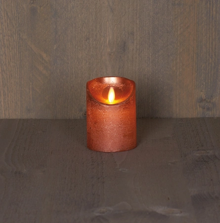 Anna's Collection LED-stompkaars bewegende vlam - D7,5xH10cm Koper - afbeelding 3