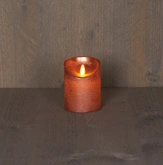Anna's Collection LED-stompkaars bewegende vlam - D7,5xH10cm Koper - afbeelding 3