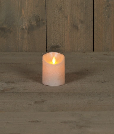 Anna's Collection LED-stompkaars bewegende vlam - D7,5xH10cm Parel - afbeelding 3