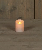 Anna's Collection LED-stompkaars bewegende vlam - D7,5xH10cm Parel - afbeelding 3