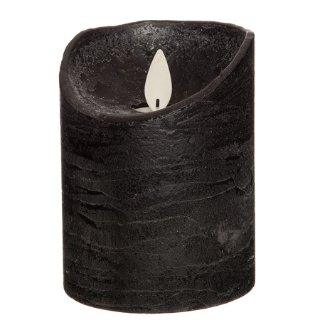 Anna's Collection LED-stompkaars bewegende vlam - D7,5xH10cm Zwart - afbeelding 1