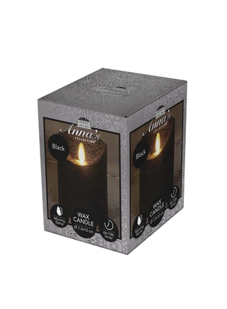 Anna's Collection LED-stompkaars bewegende vlam - D7,5xH10cm Zwart - afbeelding 2