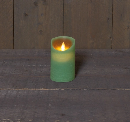 Anna's Collection LED-stompkaars bewegende vlam - D7,5xH12,5cm Jade - afbeelding 3