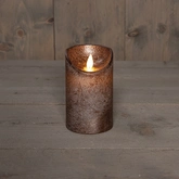 Anna's Collection LED-stompkaars bewegende vlam - D7,5xH12,5cm Brons - afbeelding 3