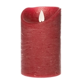 Anna's Collection LED-stompkaars bewegende vlam - D7,5xH12,5cm Bordeaux - afbeelding 1