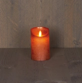 Anna's Collection LED-stompkaars bewegende vlam - D7,5xH12,5cm Koper - afbeelding 3