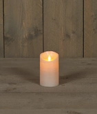 Anna's Collection LED-stompkaars bewegende vlam - D7,5xH12,5cm Parel - afbeelding 3