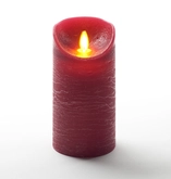Anna's Collection LED-stompkaars bewegende vlam - D7,5xH15cm Bordeaux - afbeelding 1