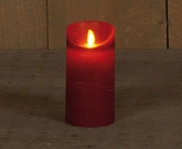 Anna's Collection LED-stompkaars bewegende vlam - D7,5xH15cm Bordeaux - afbeelding 3