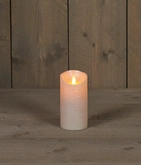 Anna's Collection LED-stompkaars bewegende vlam - D7,5xH15cm Parel - afbeelding 3
