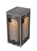 Anna's Collection LED-stompkaars bewegende vlam - D7,5xH15cm Parel - afbeelding 2