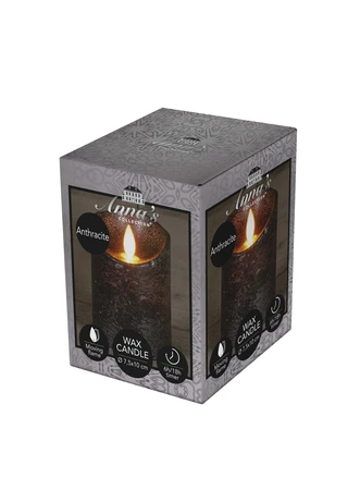 Anna's Collection LED-stompkaars rustiek - D7,5xH10cm Antraciet - afbeelding 2