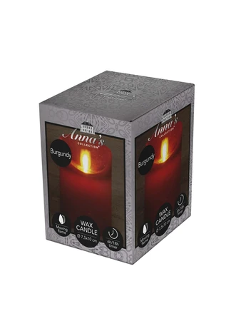 Anna's Collection LED-stompkaars rustiek - D7,5xH10cm Bordeaux - afbeelding 2