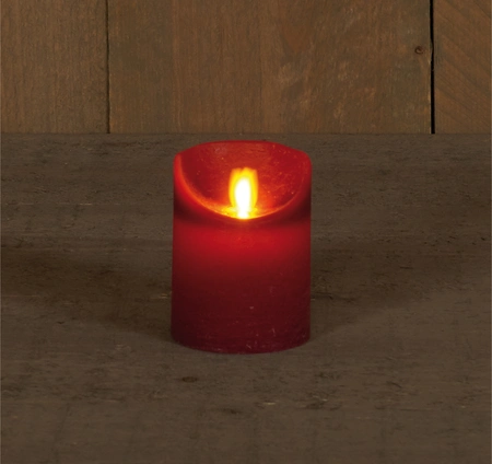 Anna's Collection LED-stompkaars rustiek - D7,5xH10cm Bordeaux - afbeelding 3
